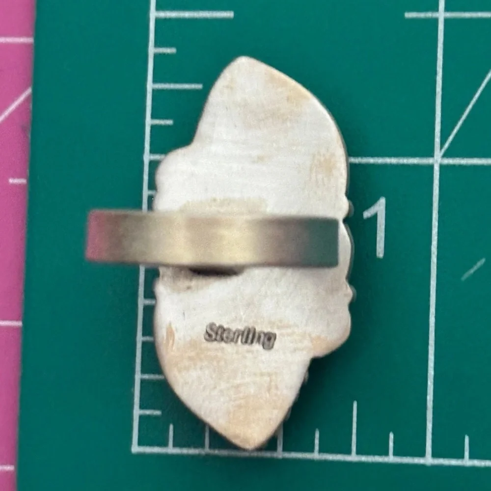 Sold ❤️ Golden Hills Turquoise Southwestern Sterling Silver Adjustable Ring - Picture 4 of 6